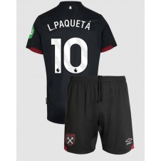 West Ham United Lucas Paqueta #10 Bortaställ Barn 2024-25 Korta ärmar (+ Korta byxor)